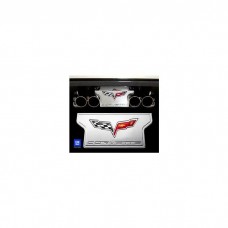 2005-2013 Corvette Exhaust Plate Billet Aluminum With C6 Logo