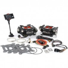 FiTech Fuel Injection System 2X4 1200 HP Kit With Power Adder, Matte Black Finish, 30064
