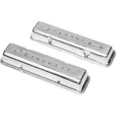 1959-1982 Corvette Valve Covers Finned With Polished Finish And Chevrolet Script Small Block