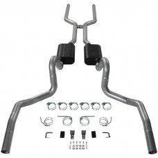 Chevelle Exhaust System, Dual, 3", Aluminized American Thunder, For Cars With Headers, Flowmaster, 1968-1972