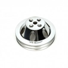 Chevelle Water Pump Pulley, Big Block, Double Groove, Polished Billet Aluminum, For Cars With Short Water Pump, 1964-1968