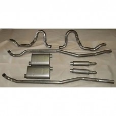 Chevelle Exhaust, Dual, With Resonators, V8, Stainless Steel, 1971-1974
