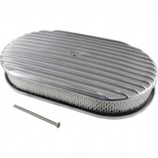 Air Cleaner,Full Finned Polished Oval, 15"