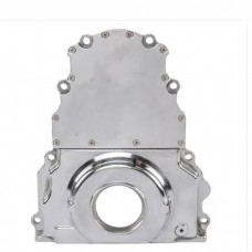 GM LS Aluminum 2 Piece Timing Cover Without Cam Sensor Hole, Polished