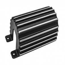 Aluminum Finned Canister Round Ignition Coil Cover, Black