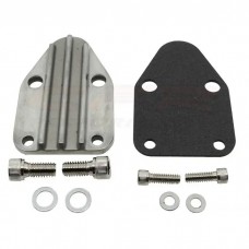 Chevy Small Block Zinc Alloy Fuel Pump Block Off Plate, Raw Finish