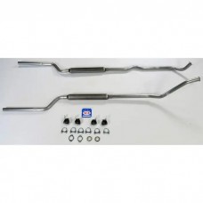 1966-1974 Bronco V8 302 Dual Exhaust System With Glass Pack Muffler