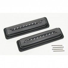 Corvette Valve Covers, Classic-Style, Aluminum, Black, 1986Late-1991
