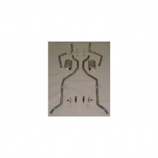 Full Size Chevy Dual Exhaust System, Stainless Steel 2-1 & 2", Small Block, With Turbo Mufflers, 1960-1964