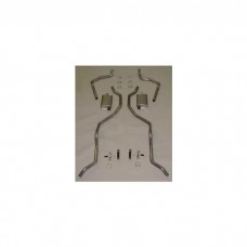 Full Size Chevy Dual Exhaust System, Stainless Steel 2-1 & 2", 409ci, With Turbo Mufflers, 1962-1964