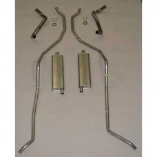 Full Size Chevy Dual Exhaust System, Aluminized, 348ci HighPerformance, Wagon & El Camino, 1959