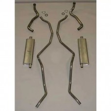 Full Size Chevy Dual Exhaust System, Aluminized, Wagon & ElCamino, 1960-1964