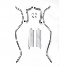Full Size Chevy Dual Exhaust System, Aluminized, 327ci HighPerformance, Wagon, 1962-1964