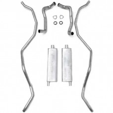 Full Size Chevy Dual Exhaust System, Stainless Steel, 327ciHigh Performance, Wagon, 1962-1964