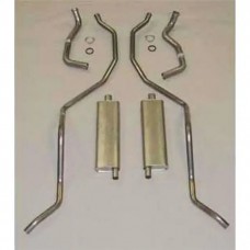Full Size Chevy Dual Exhaust System, Aluminized, 409ci HighPerformance, Wagon, 1962-1964