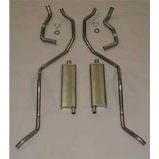Full Size Chevy Dual Exhaust System, Stainless Steel, 409ciHigh Performance, Wagon, 1962-1964
