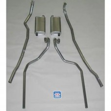 Full Size Chevy Dual Exhaust System, Small Block, 283 & 327ci, Stainless Steel, 1965-1966