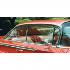 Full Size Chevy Side Glass Set, Clear, Non-Date Coded, 2-Door Hardtop, Impala, 1958