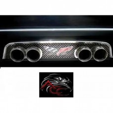 2005-2010 Corvette American Car Craft Exhaust Filler Panel Diamond Laser Mesh
