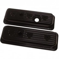 El Camino Black Valve Covers, Ball Milled, 4.3L V6, 1985-1987