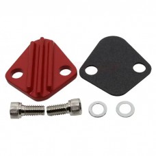 Chevy Big Block Zinc Alloy Fuel Pump Block Off Plate, Red