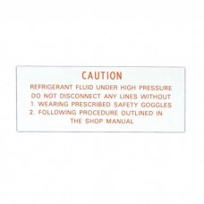 Full Size Chevy Air Conditioning Compressor Caution Decal, 1958-1962