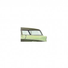 Chevy Rear Curved Quarter Glass, Left, Clear, 2-Door Wagon,1955-1957