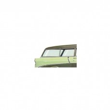 Chevy Rear Curved Quarter Glass, Right, Clear, 2-Door Wagon, 1955-1957
