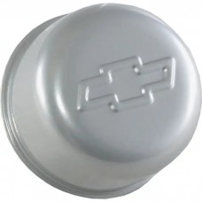 Chevy Valve Cover Breather, Gray, Push-In Style, With Bowtie Logo, 1955-1957