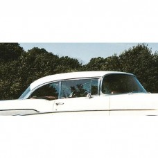 Chevy Quarter Glass, Installed In Frame, Clear, 2-Door Hardtop, Right, 1955-1957