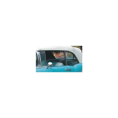 Chevy Quarter Glass, Installed In Frame, Tinted, Convertible, Left, 1955-1957