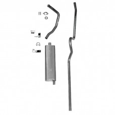 Chevy Single Exhaust System, For Use With 6-Cylinder Engine, Stainless Steel, Sedan, Hardtop, 1955