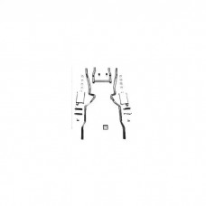Chevy Exhaust System, CCI, Stainless Steel Turbo Mufflers With Stainless Steel Pipes, 2 Door Hardtop/Sedan, 1955-1957