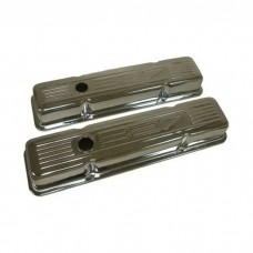 Chevy Small Block Chrome Valve Covers With 327 Logo, Tall, 1958-1986