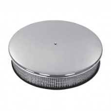 Chevy Air Cleaner, Round Smooth Chrome Aluminum, 14" X 3"