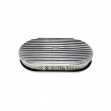 Chevy Air Cleaner, Oval Full Finned Polished Aluminum, 15"