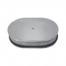 Chevy Air Cleaner, Oval Smooth Polished Aluminum, 12"