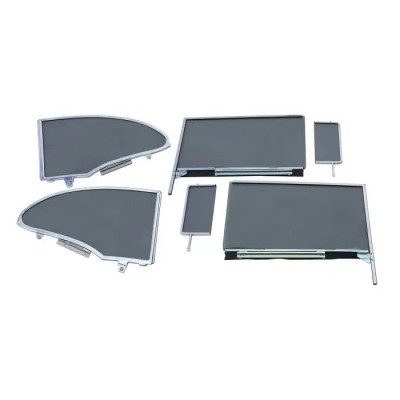Side Glass,Installed w/Frames,Smoke,2-Door Hardtop,55-57
