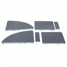 Chevy Side Glass Set, Installed With Frames, Smoke Tinted, 2-Door Sedan, 1955-1957