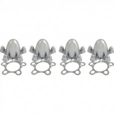Center Cap Set Of Two, Spider Style, Chrome Plated Zinc Diecast, 5 x 4-3/4" Bolt Circle