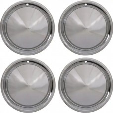 Wheel Covers, Calif.Cone/'57 Plymouth, Chrome, 15", 4 Pc Set