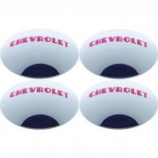 Chevy Truck Hub Cap Set, Polished Stainless Steel, With RedPainted Details, 1947-1953