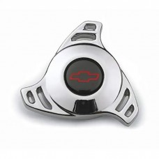 Chevy Truck Air Cleaner Cover Wing Nut, Spinner Shape With Small Bowtie Logo, Chrome, 1955-1992