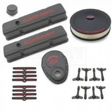 Chevy And GMC Truck Engine Dress Up Kit, Black Crinkle Finish, Small Block, 1958-1987