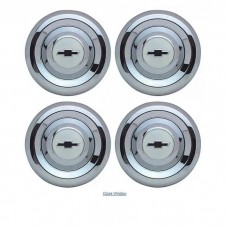 Chevy Or GMC Truck Hub Caps Chrome, Bombay Ivory Details, 1955-1956