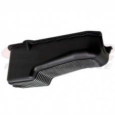 1986-2002 Truck   V8 Small Block Aluminum Stock Capacity Oil Pan, Black Retro Finned