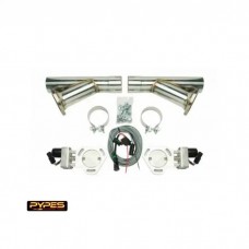 Chevy-GMC Truck Dual Exhaust Electric Cutouts Kit, 2.5" OD, Y-Dumps, Pypes, 1955-1957