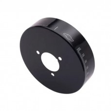 Engine Harmonic Balancer Cover; Fits SB Chevy using 6-3/4 In. Damper; Black