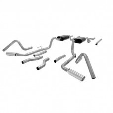 1967-1972 Chevy-GMC Truck Flowmaster American Thunder Dual Exhaust Crossmember Back System, Stainless Steel, 1/2 Ton V8, 2WD