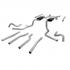 1967-1972 Chevy-GMC Truck Flowmaster American Thunder Dual Exhaust Crossmember Back System, Aluminized Steel, 1/2 Ton V8, 2WD